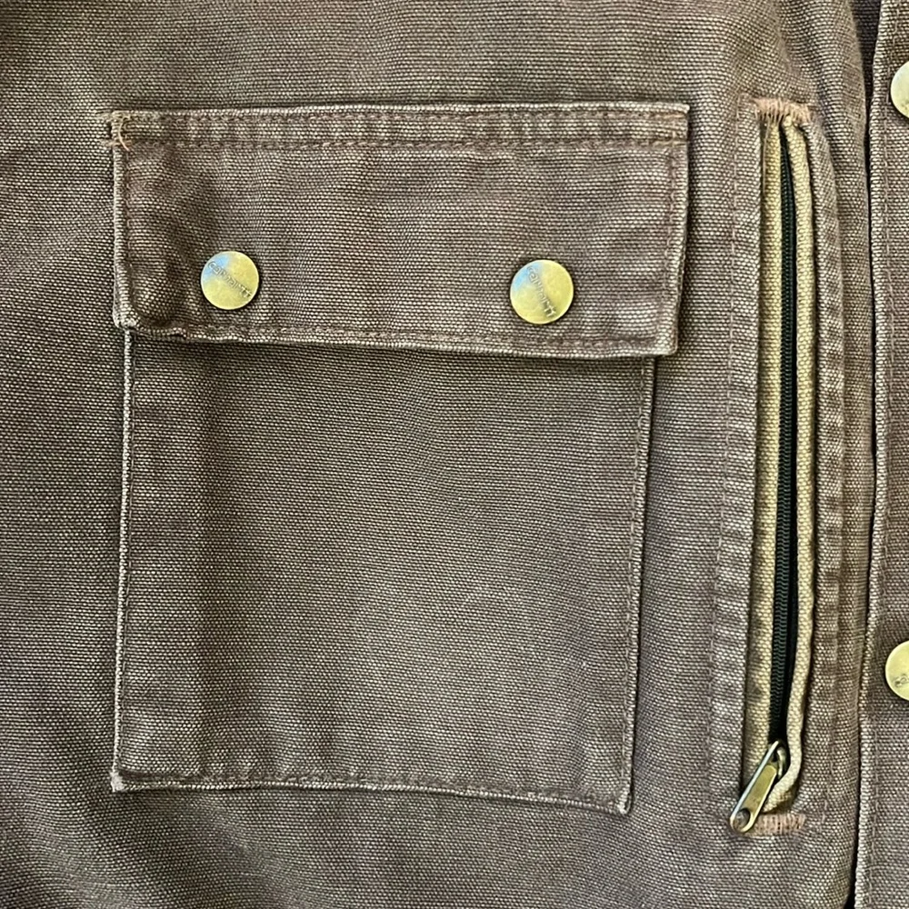 Vintage 90’s Carhartt Blanket Lined Jacket Barn Work Coat Brown CB2582 USA XL - Picture 5 of 16